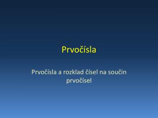 Prvočísla