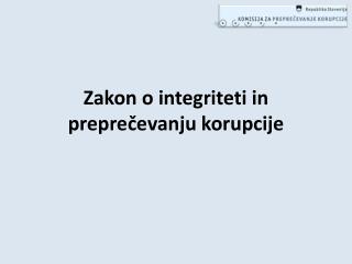 Zakon o integriteti in preprečevanju korupcije