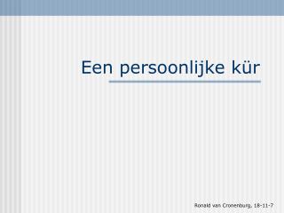 Een persoonlijke kür