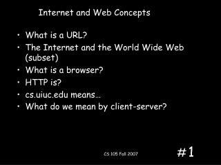 Internet and Web Concepts