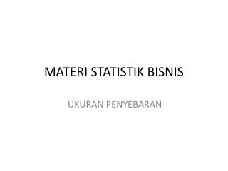 MATERI STATISTIK BISNIS