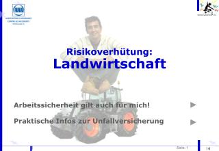 Risikoverhütung: Landwirtschaft