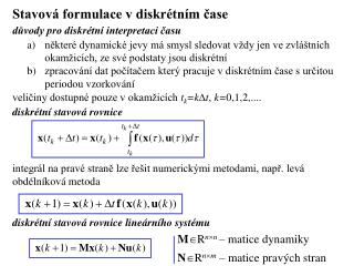 Stavová formulace v diskrétním čase