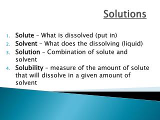 Solutions