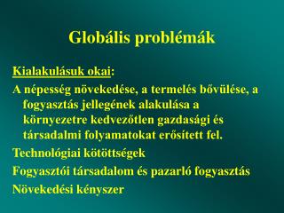 Glob ális problémák