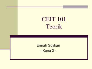 CEIT 101 Teorik