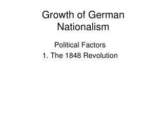 Growth of German Nationalism