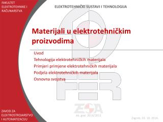 Materijali u elektrotehničkim proizvodima