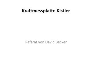 Kraftmessplatte Kistler