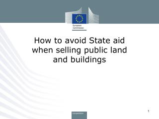 How to avoid State aid when selling public land and buildings