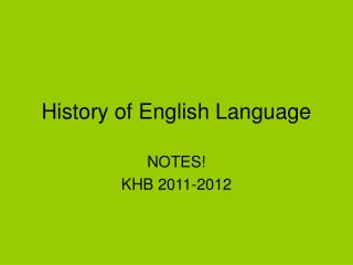 History of English Language