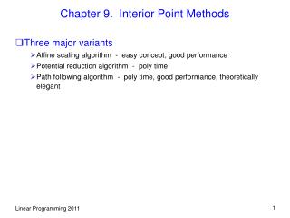 Chapter 9. Interior Point Methods