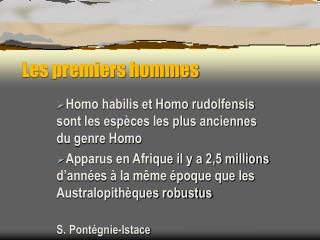 Les premiers hommes