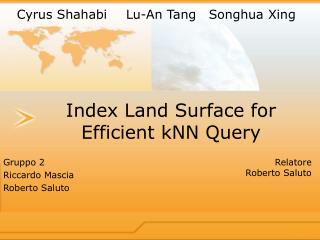 Index Land Surface for Efficient kNN Query