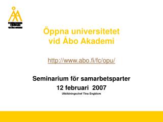 Öppna universitetet vid Åbo Akademi