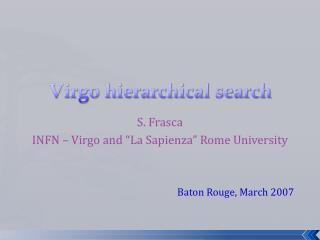 Virgo hierarchical search