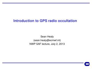 Introduction to GPS radio occultation