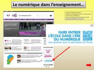 Le numérique dans l’enseignement…