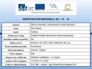 Identifikátor materiálu: EU - 19 - 15