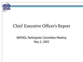 Chief Executive Officer’s Report