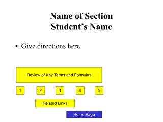 Name of Section Student’s Name