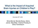 What is the Impact of Acquired Brain Injuries on Children s Play