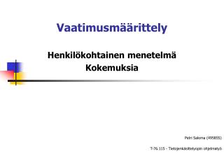 Vaatimusmäärittely