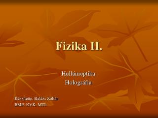 Fizika II.