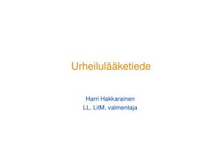 Urheilulääketiede