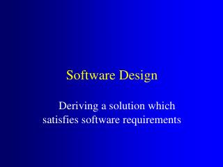 Software Design