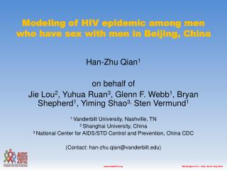 Modeling of HIV epidemic among men who have sex with men in Beijing, China