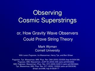Observing Cosmic Superstrings