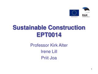 Sustainable Construction EPT0014