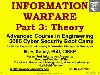 INFORMATION WARFARE Part 3: Theory