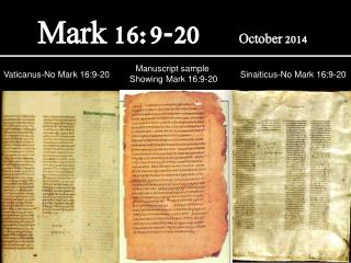 Mark 16:9-20 October 2014