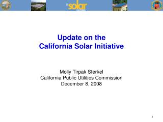 Update on the California Solar Initiative