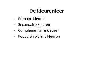 De kleurenleer