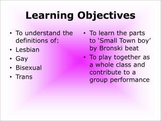 Learning Objectives