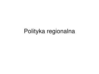 Polityka regionalna