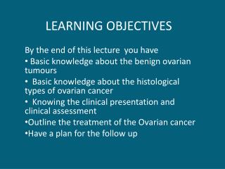 LEARNING OBJECTIVES