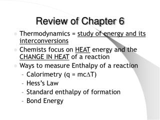 Review of Chapter 6