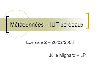 Métadonnées – IUT bordeaux