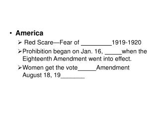 America Red Scare—Fear of 1919-1920