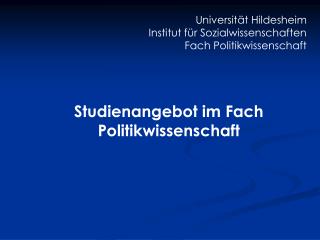 Studienangebot im Fach Politikwissenschaft