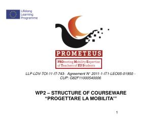 WP2 – STRUCTURE OF COURSEWARE “PROGETTARE LA MOBILITA’”