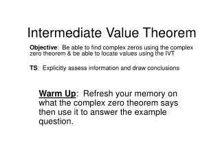 Intermediate Value Theorem