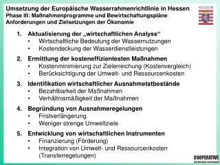 Umsetzung der Europäische Wasserrahmenrichtlinie in Hessen