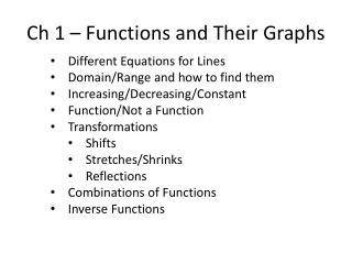 Ch 1 – Functions and Their Graphs