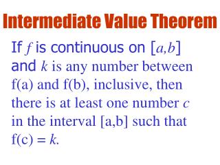 Intermediate Value Theorem