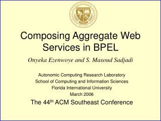 Composing Aggregate Web Services in BPEL